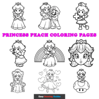 Free Princess Peach Coloring Pages for Kids - 11 Printable Sheets