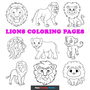 Free printable free lions coloring pages - pinterest image