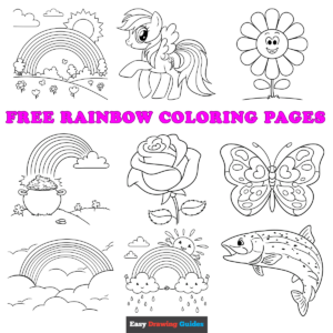 Free printable rainbow coloring sheets - featured image