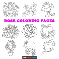 Free Rose Coloring Pages for Kids - 22 Printable Sheets