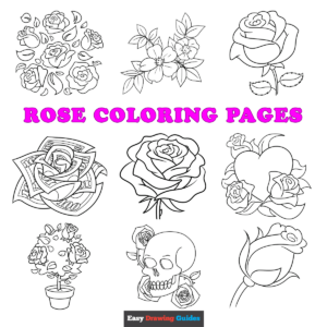 Free printable rose coloring sheets - featured image