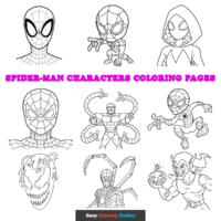 Free Spider-Man Characters Coloring Pages for Kids - 12 Printable Sheets