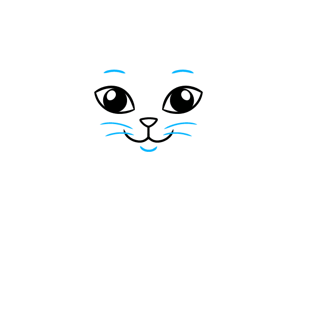 Easy Step-by-Step Cat Drawing for Kids step-by-step drawing tutorial: step 3
