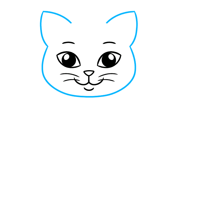 Easy Step-by-Step Cat Drawing for Kids step-by-step drawing tutorial: step 4