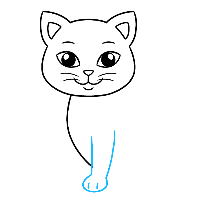 Easy Step-by-Step Cat Drawing for Kids step-by-step drawing tutorial: step 6
