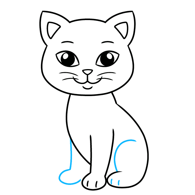 Easy Step-by-Step Cat Drawing for Kids step-by-step drawing tutorial: step 8