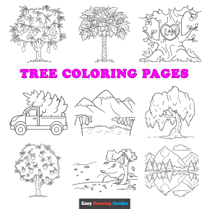 Free printable tree coloring sheets - featured image