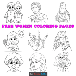 Free printable women coloring pages - Featured image