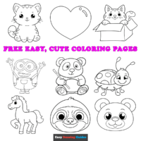Free Easy, Cute Coloring Pages for Kids - 55 Printable Sheets