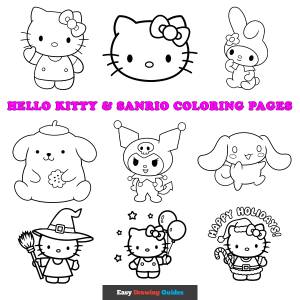 hello kitty and sanrio coloring featured image