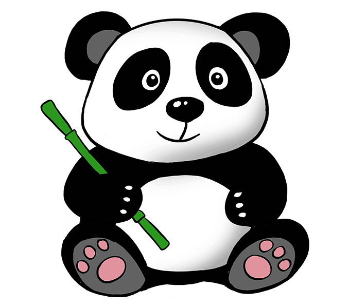 How to draw a cartoon panda Step: 21