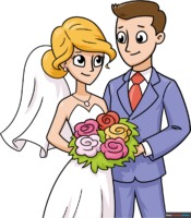 How to Draw a Bride and Groom