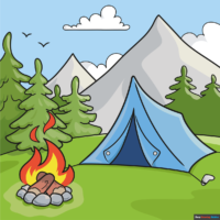 How to Draw a Camping Scene