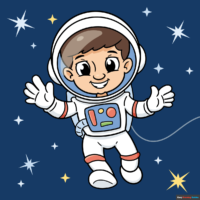 How to Draw a Cartoon Astronaut
