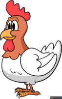 How to Draw a Cartoon Chicken