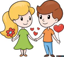 How to Draw a Cartoon Couple