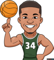 How to Draw a Cartoon Giannis Antetokounmpo