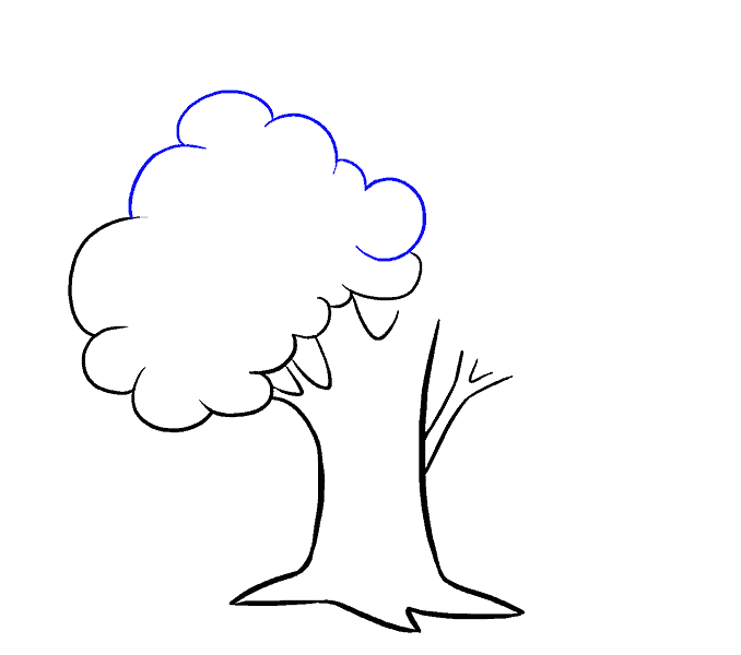 How to draw a cartoon tree Step: 7