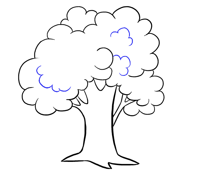 How to draw a cartoon tree Step: 14
