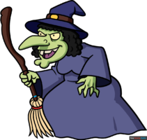 How to Draw a Cartoon Witch