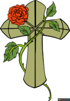 How to Draw a Cross with a Rose