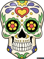 How to Draw a Dia de Los Muertos Skull