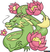 How to Draw a Dragon with Flowers
