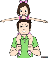 How to Draw a Father and Daughter