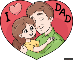 How to Draw a Father Daughter Heart
