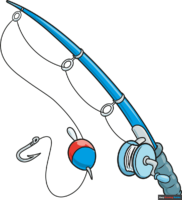 How to Draw a Fishing Pole