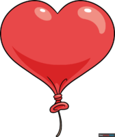 How to Draw a Heart Balloon