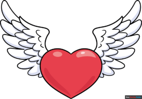 How to Draw a Heart with Wings