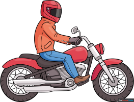 How to Draw a Motorbike Rider