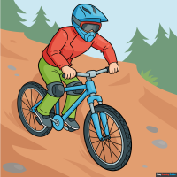 How to Draw a Mountain Biker