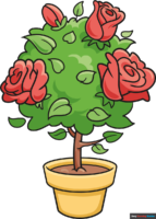 How to Draw a Rose Bush