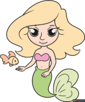How to Draw a Simple Cute Mermaid
