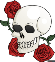 How to Draw a Skull and Rose