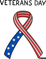 How to Draw a Veterans Day Ribbon