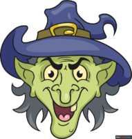 How to Draw a Witch Face