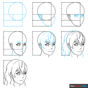 How to Draw an Anime Head and Face in 3/4 View Featured Image