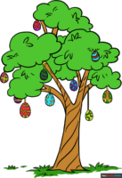How to Draw an Easter Egg Tree