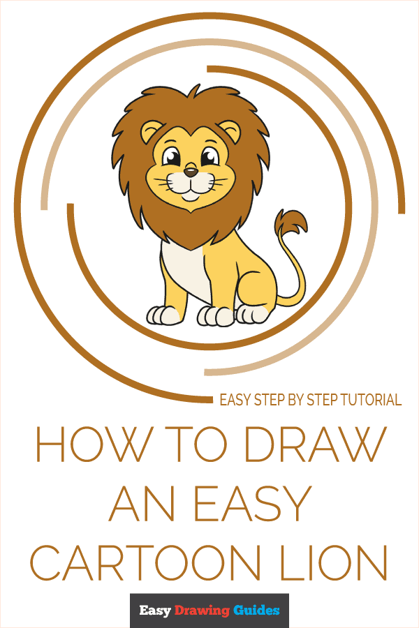 How to Draw an Easy Cartoon Lion Pinterest Image