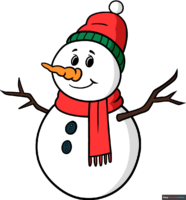 How to Draw an Easy Cartoon Snowman