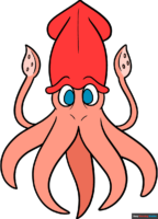 How to Draw an Easy Cartoon Squid