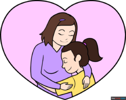 How to Draw an Easy Mother and Daughter
