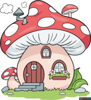 How to Draw an Easy Mushroom House