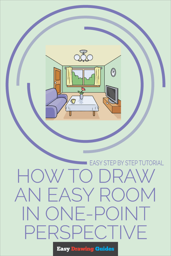 How to Draw an Easy Room in One-Point-Perspective Pinterest Image