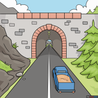How to Draw an Easy Tunnel in One-Point Perspective