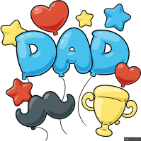 How to Draw Father's Day Balloons