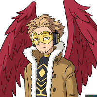How to Draw Hawks from My Hero Academia